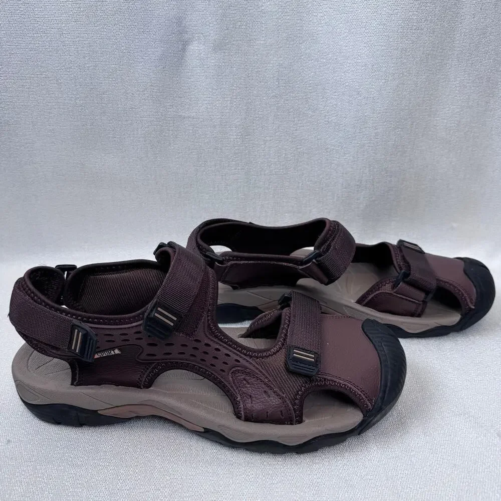 Sport Men Brown Sandal Adjustable Comfortable and Support Hiking Shoe US 12